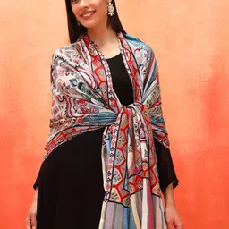 Pashmoda Ethnic Motifs Embroidered Shawl image 4