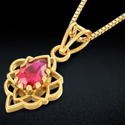 Joyalukkas Women 22KT Gold Elegant Round Gemstone Pendant -3.162 g-picture-32