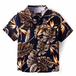 CrayonFlakes Boys Floral Opaque Printed Casual Shirt-image-12