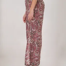KALAMIR The Plum Women Floral Paisley Printed Relaxed Regular Trousers image 2
