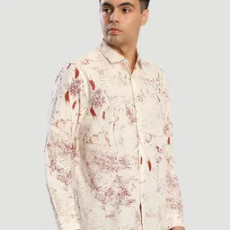 Bene Kleed Men Abstract Printed Spread Collar Cotton Casual Shirt image 4