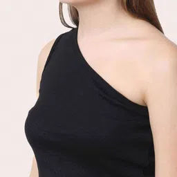 Sizi One Shoulder Fitted Sleeveless Crop Top image 4