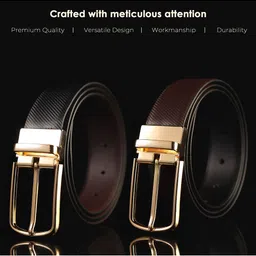 JND Men Leather Reversible Formal Belt image 2