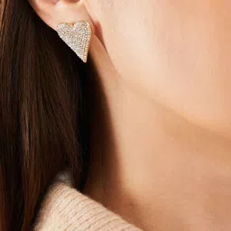 Accessorize Stone Studded Heart Shaped Studs Earrings image 4