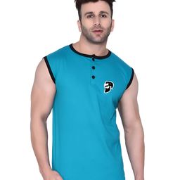 BEYOU FASHION Men Solid Henley Neck Cotton Slim Fit T-shirt-picture-35