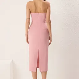 Trendyol Women Off-Shoulder Slits Bodycon Midi Dress image 3