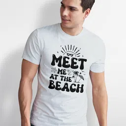 Seekbuylove Men Bio Finish Meet Me At The Beach Round Neck Pure Cotton T-shirt-picture-34