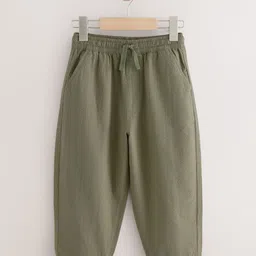 NEXT Boys Pure Cotton Textured Balloon Fit Trousers-picture-33