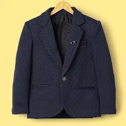Ridokidz Boys Printed Tailored Fit Single-Breasted Blazers image 5