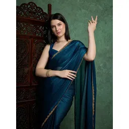 VRAGI Beads and Stones Pure Chiffon Saree image 4