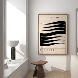 SAF White & Black 1 Piece Wood Abstract Wall Paintings image 3