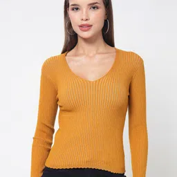 Kalt Women Ribbed Long Sleeves Pullover-image-7