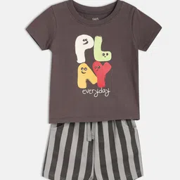 MINI KLUB Boys Printed Pure Cotton T-Shirt With Shorts-picture-53