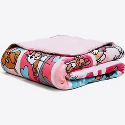 Monte Carlo Pink & Multicoloured Cartoon Characters 553 GSM Blanket image 5