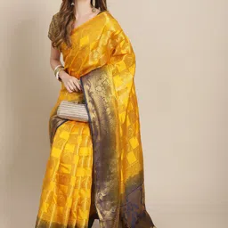 DIVASTRI Woven Design Zari Silk Blend Banarasi Saree image 1