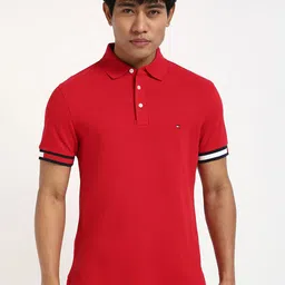 Tommy Hilfiger Men Solid Polo Collar Cotton T-shirt-picture-28