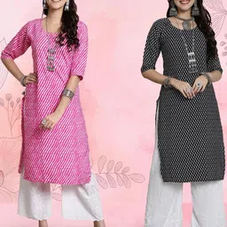 Ethnic basket Women Pack Of 2 Multicoloured Crepe Kurtas-picture-16