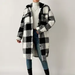 bebe Hooded Longline Cape Jacket-picture-22
