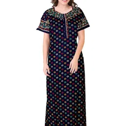 AAKARSHANA CREATION Women Blue Maxi Nightdress-image-94