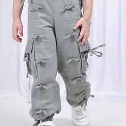 NEUDIS Girls Mid-Rise Cargos Trousers-image-24