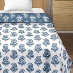 Anadhika Blue Floral AC Room Single Bed Dohar-picture-28