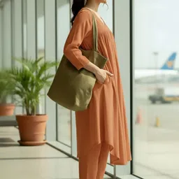 AADVIKA Empire V-Neck A-Line Kurta With Trousers image 4