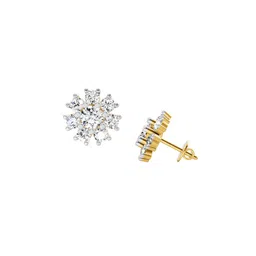 Sparkles 14KT Gold Earrings With 2.89 Carat Lab Grown Diamonds- 3.14 g image 2