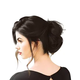 VIEWS Clip In Curly Bun Hair Extension- Brown- 7 Inch image 5