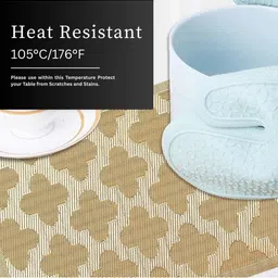 LUXEHOME INTERNATIONAL Gold Toned 6 Pieces Textured Anti-Skid Table Placemats image 3