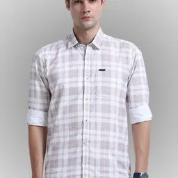 Rocket Science Checked Spread Collar Roll-Up Sleeves Comfort Slim Fit Casual Shirt-image-1