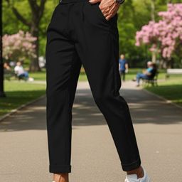Next One Men Comfort Slim Fit Mid-Rise Easy Wash Pleated Trouser-picture-20
