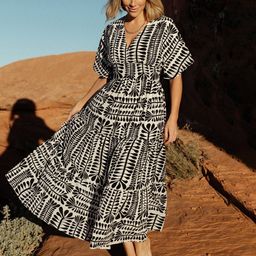 JC Mode Women Abstract Print Fit & Flare Midi Dress-picture-3
