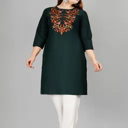 SMIEN Women Embroidered Viscose Rayon Kurta Sets-image-16