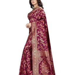 SAREEFLAME Woven Design Zari Art Silk Banarasi Saree image 4