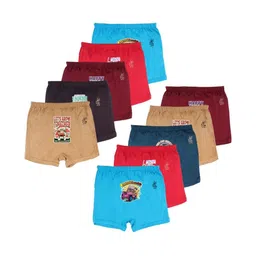 Kids Basket Girls Pack Of 10 Cotton Printed Mid-Rise Boy Shorts-picture-48