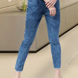 NEUNK Women Comfort Skinny Fit Mid-Rise Light Fade Stretchable Jeans-picture-40