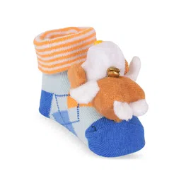 Yellow Bee Boys Teddy Bear Stuffed Patterned Ankle Length Socks image 2