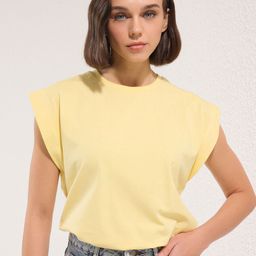 Trendyol Women Solid Round Neck Cotton T-shirt-picture-43