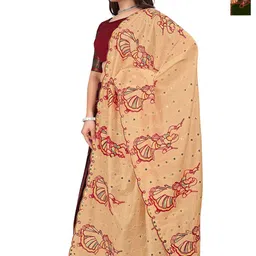 Kemza Women Ethnic Motifs Embroidered Kalamkari Dupatta with Mirror Work-picture-26