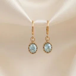 Yugosmile Gold-Plated Artificial Stones Circular Shaped Drop Earrings-picture-11