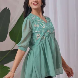 HIALTO Women Casual Wear Georgette Tunic image 3