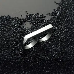 J.S ENTERPRISES Unisex Stainless Steel Double Finger Ring-image-93