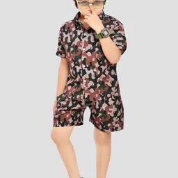 BAESD Boys Printed Pure Cotton Shirt With Shorts Clothing Set-picture-18