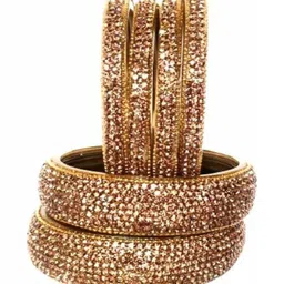 Adiba Fashion Factory Gold Glass Artificial Stones & Beads Bangle-picture-11