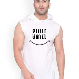 FABSTIEVE Typography Printed Hooded Neck Sleeveless Cotton Gym Vest-picture-36