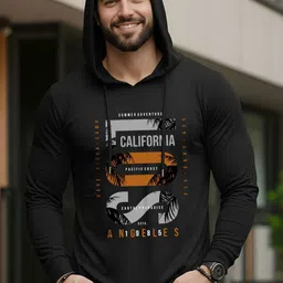 AUSK Men Printed Hooded T-shirt-image-24