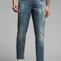 Jack & Jones Men Slim Fit Low-Rise Low Distress Heavy Fade Stretchable Jeans image 1