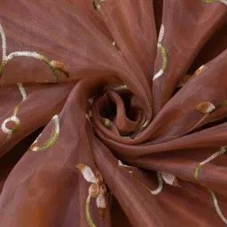 Aura Rust Embroidered Window Curtain image 4