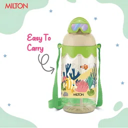 Milton Green & Pink Single Plastic Printed Water Bottle image 3