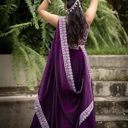 GROOTINN Embellished Sequinned Ready to Wear Lehenga & Blouse With Dupatta image 3